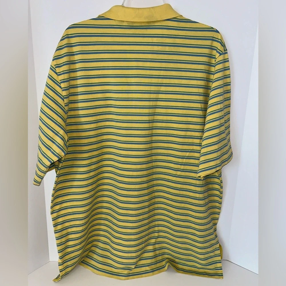 Polo Ralph Lauren Golf men’s Pima Cotton, yellow, blue stripe‎ golf polo size XL